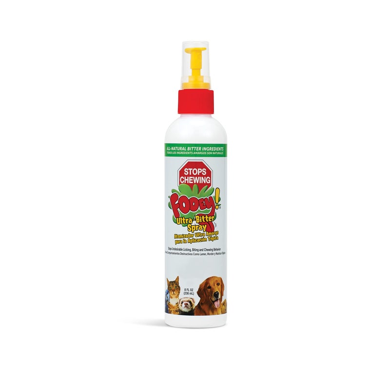Fooey! Ultra Bitter No Chew Spray for Dogs, Cats, Horses, Rabbits, Ferrets, Birds - Anti-Chew Bitter Spray for Dogs Stop Chewing Furniture - Dog Deterrent Spray Training Aid Safe for Pets - 8 fl oz